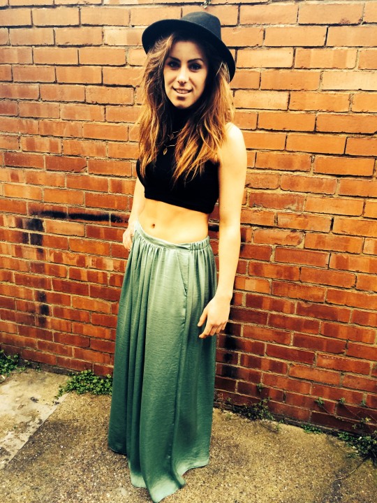 Vintage mint silk skirt, bought for £5 H&M trilby, bought for £4.50 - RRP £15