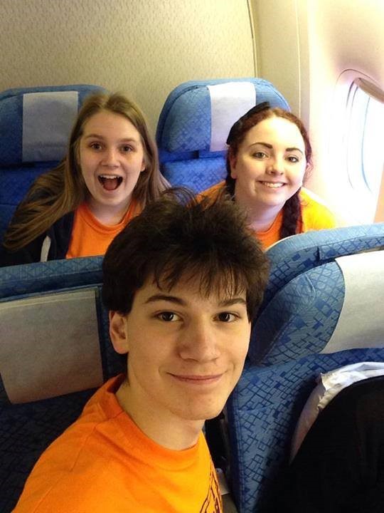 The fantastic trio on a plane