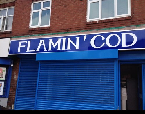 Flamin chippy? You'd have to be flaming twatted to eat here