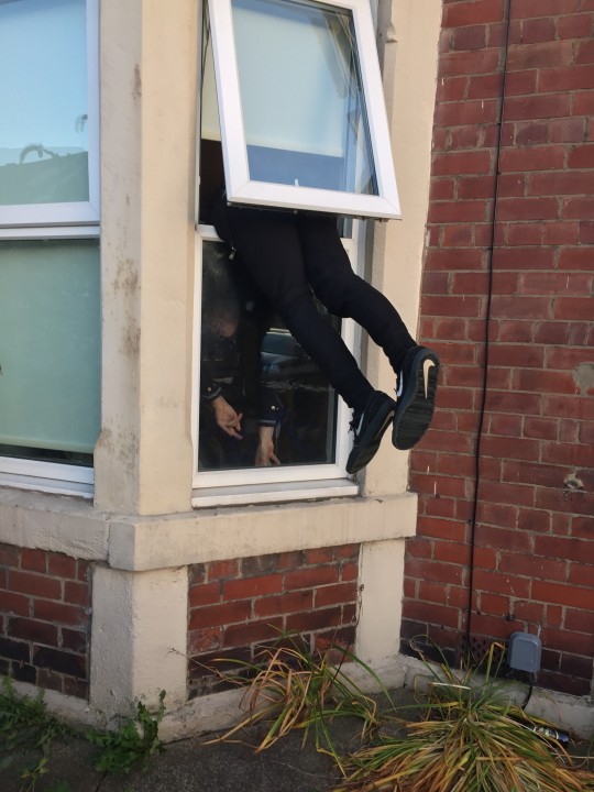 Another Sandyford house being burgled, fortunately this robber was apprehended.