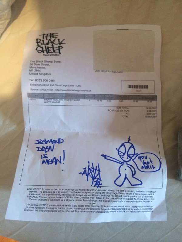 Even a skate store in Manchester knows of the Dean