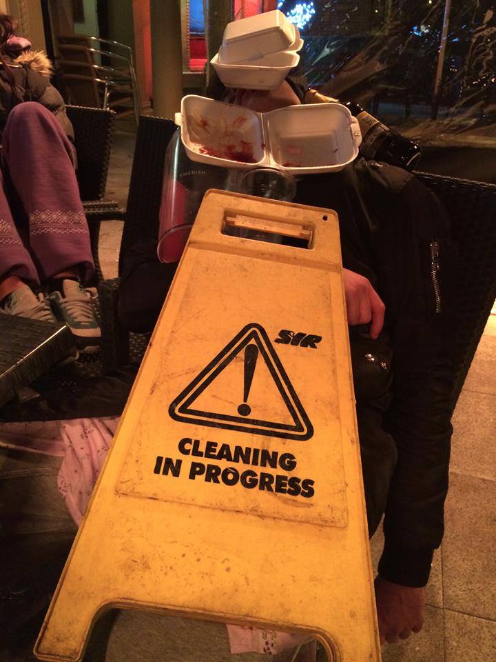 A fallen reveller