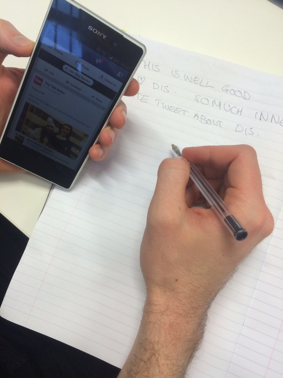 He was just checking his messages