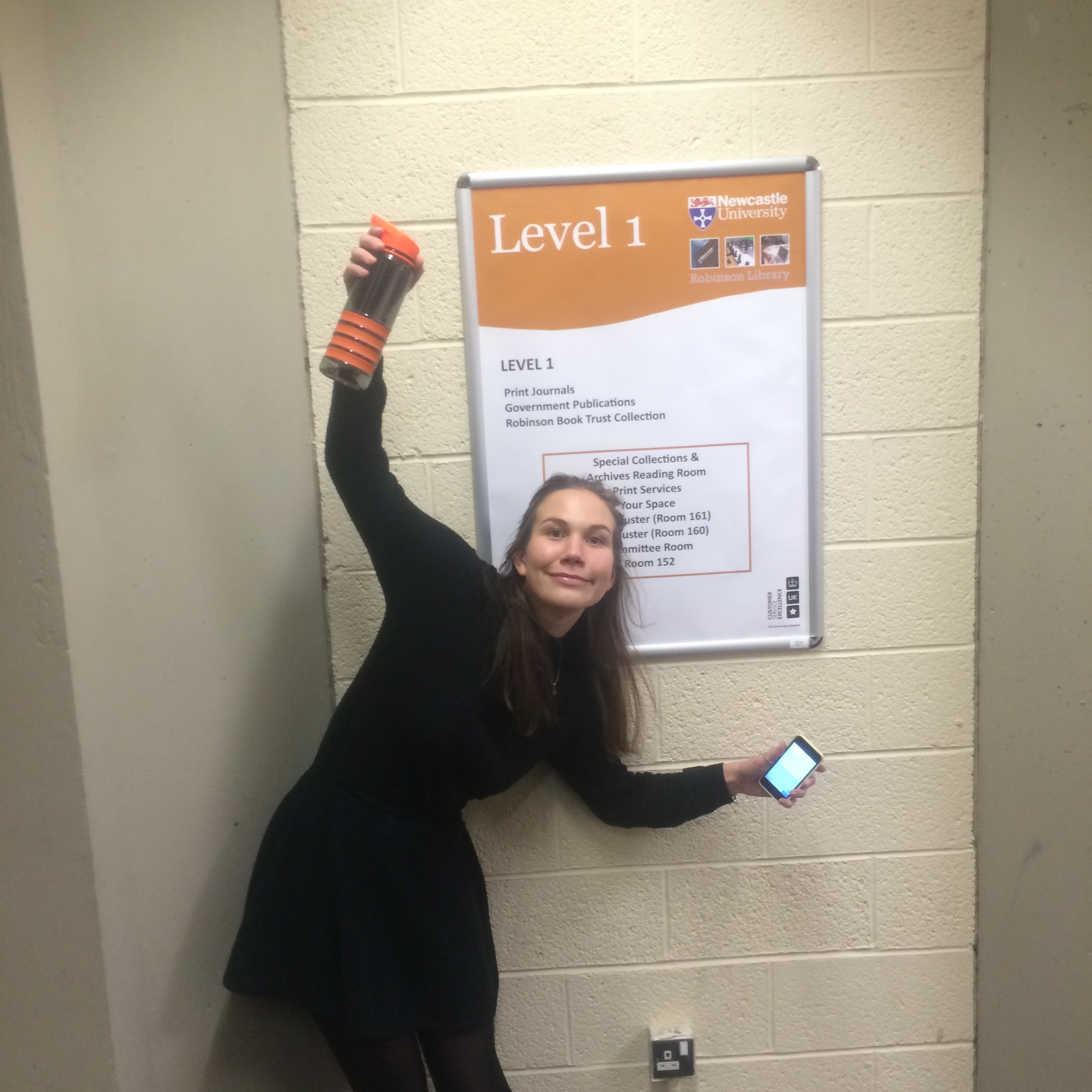 She's only chosen level 1 because her water bottle matches the sign...