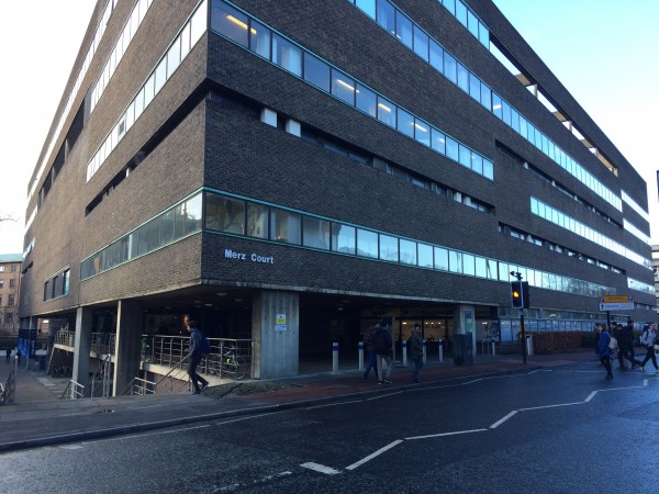 The incident occurred outside the Newcastle Uni building, Merz Court. 