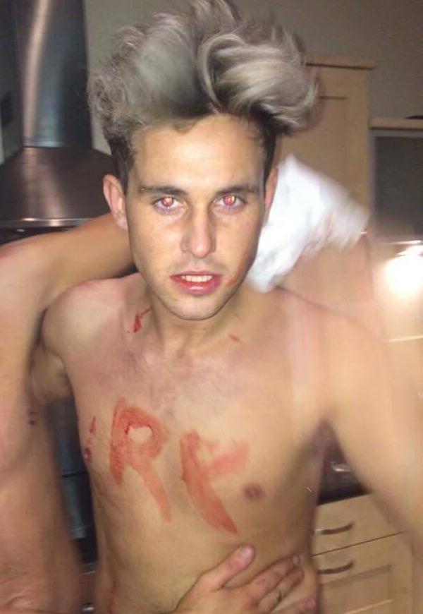 During the blood brothers ceremony  