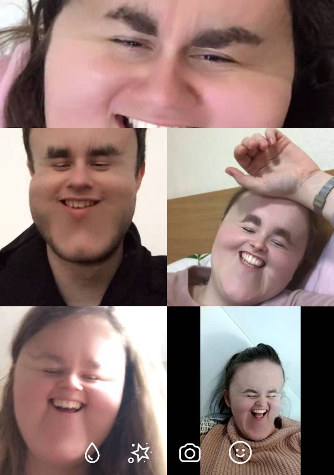 Image may contain: Laughing, Smile, Portrait, Face, Poster, Collage, Person, People, Human