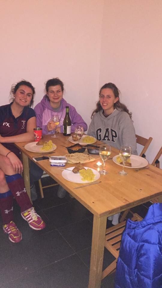 Image may contain: People, Female, Head, Lunch, Dish, Face, Supper, Dinner, Food, Meal, Tabletop, Chair, Dining Room, Room, Indoors, Person, Human, Shoe, Clothing, Apparel, Footwear, Dining Table, Table, Furniture