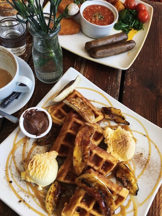 Image may contain: Confectionery, Sweets, Waffle, Table, Dining Table, Furniture, Food