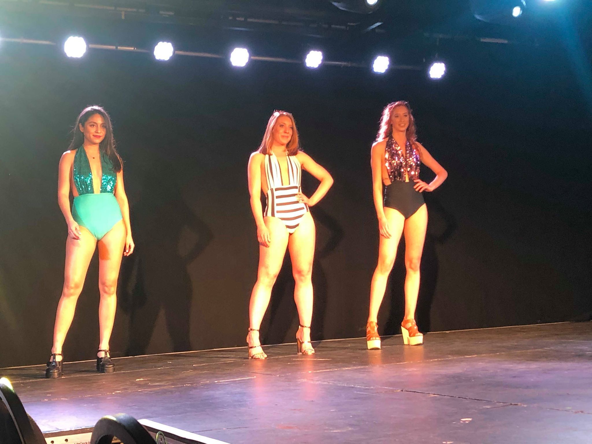 Image may contain: Bikini, Apparel, Clothing, Swimwear, Lighting, Dance Pose, Leisure Activities, Person, Human, Stage