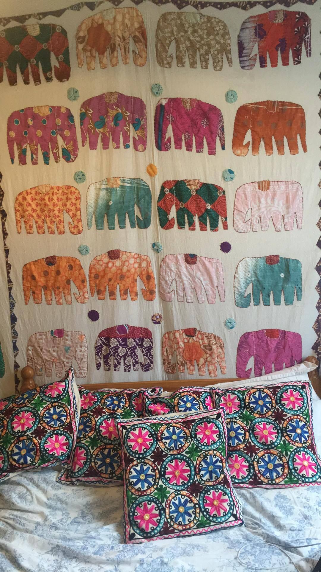 Image may contain: Patchwork, Quilt, Applique