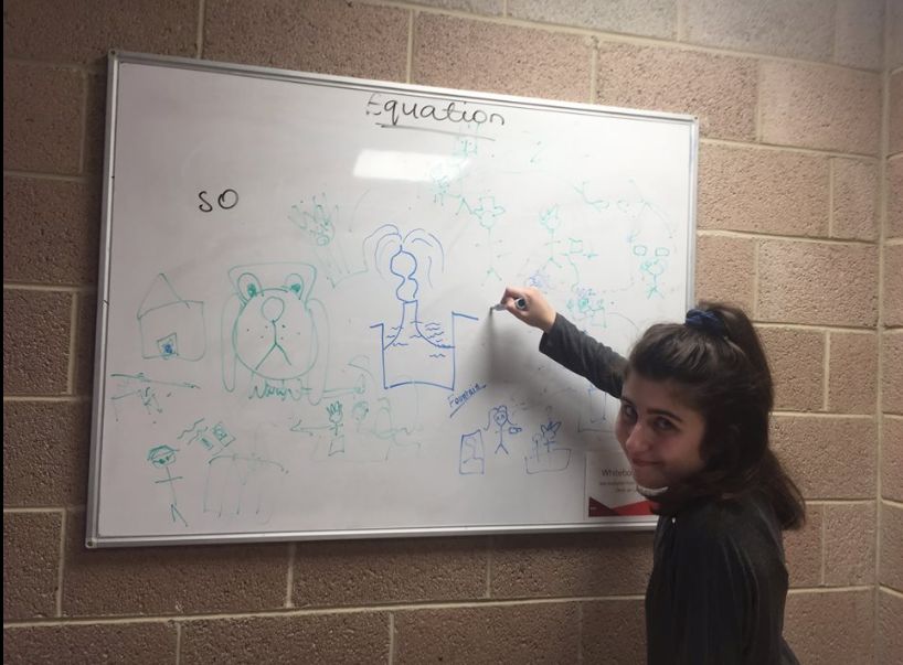 Image may contain: Person, Human, White Board