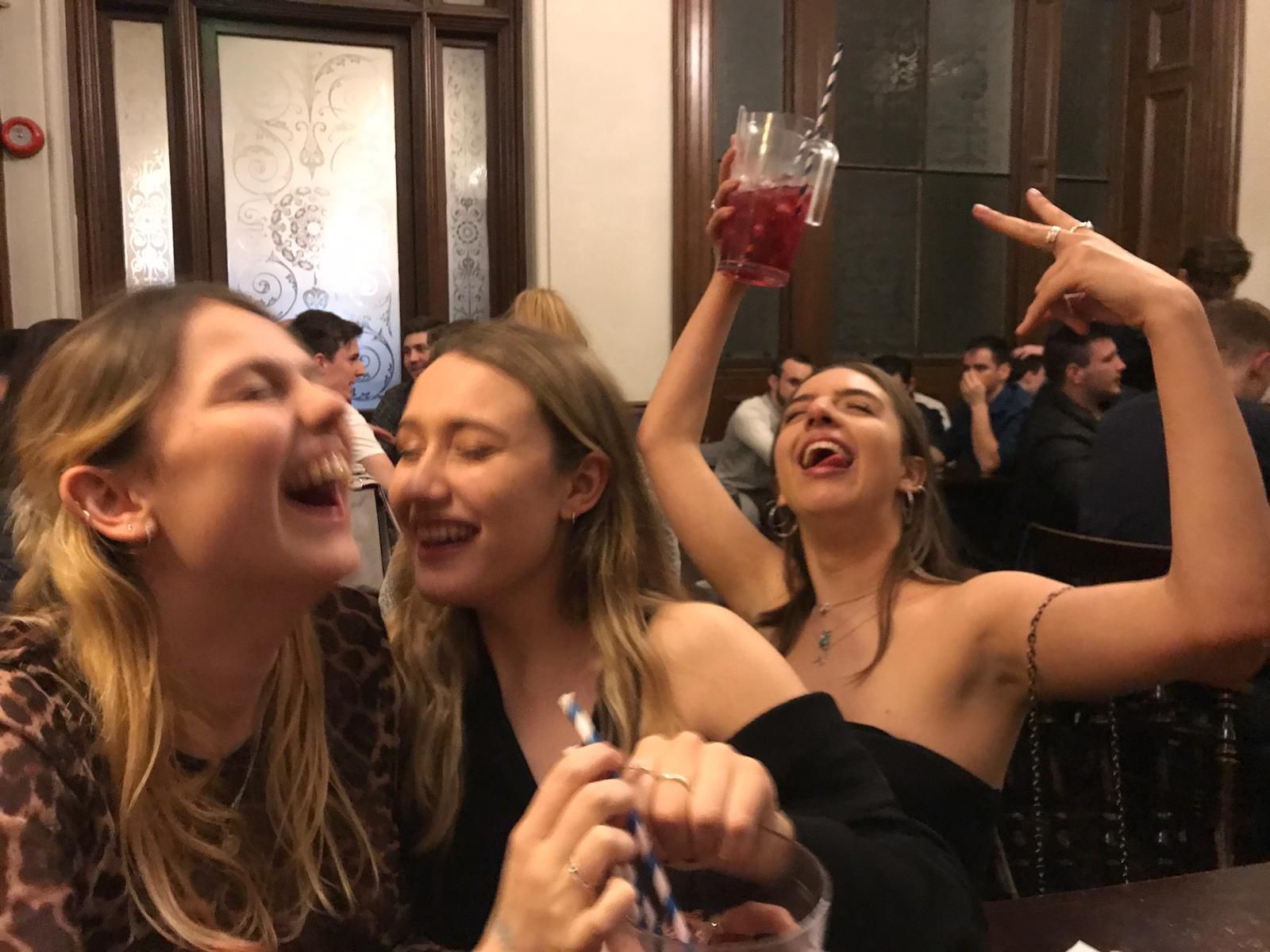 Image may contain: Head, Face, Bar Counter, Pub, Kid, Female, Teen, Woman, Girl, Child, Blonde, Alcohol, Glass, Drink, Beverage, Party, Human, Person
