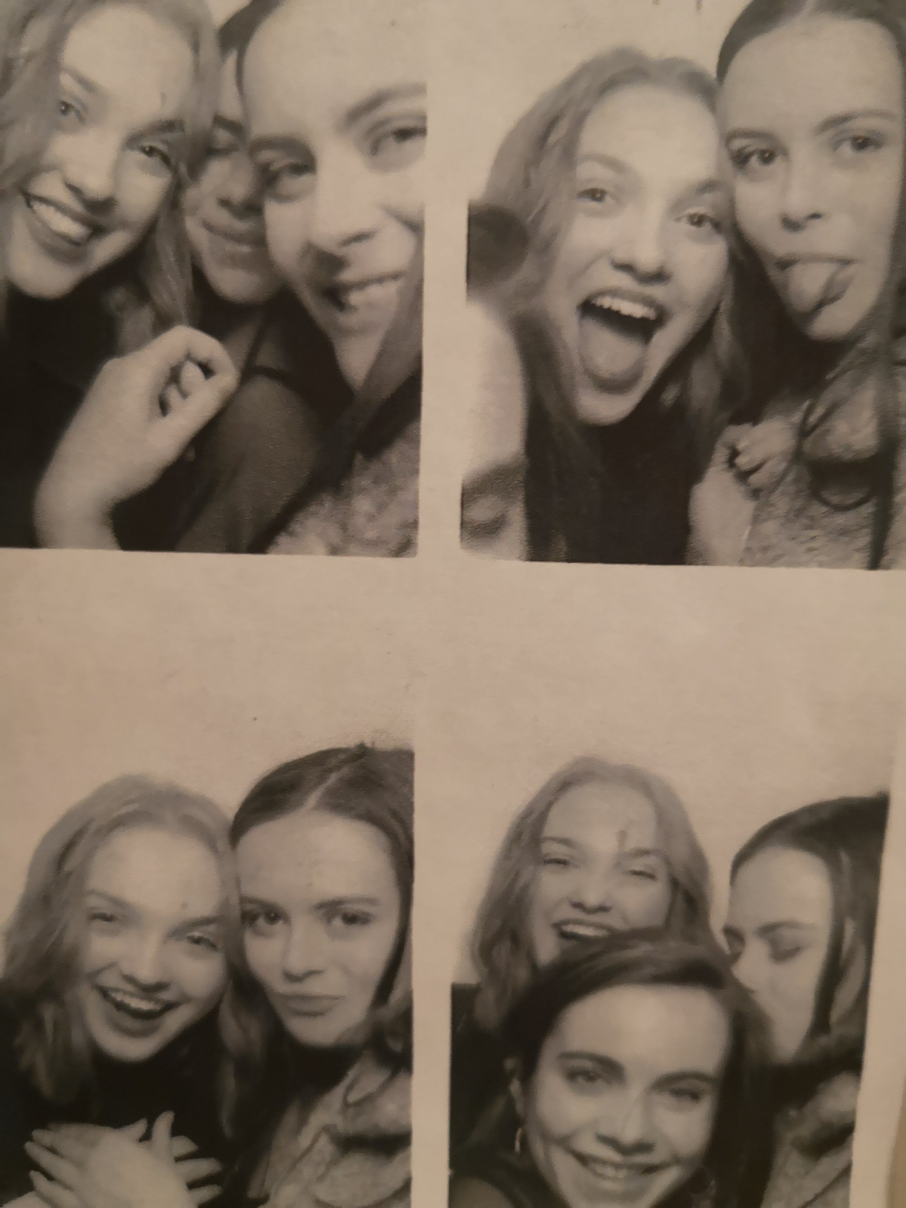 Image may contain: Photo Booth, Female, Jaw, Smile, Poster, Collage, Advertisement, Head, Human, Person, Face