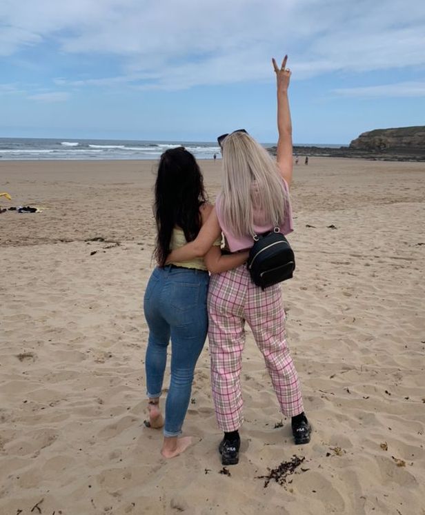 Image may contain: Skin, Blonde, Girl, Kid, Woman, Teen, Child, Sand, Outdoors, Nature, Vacation, Female, Footwear, Shoe, Jeans, Denim, Person, Human, Apparel, Pants, Clothing