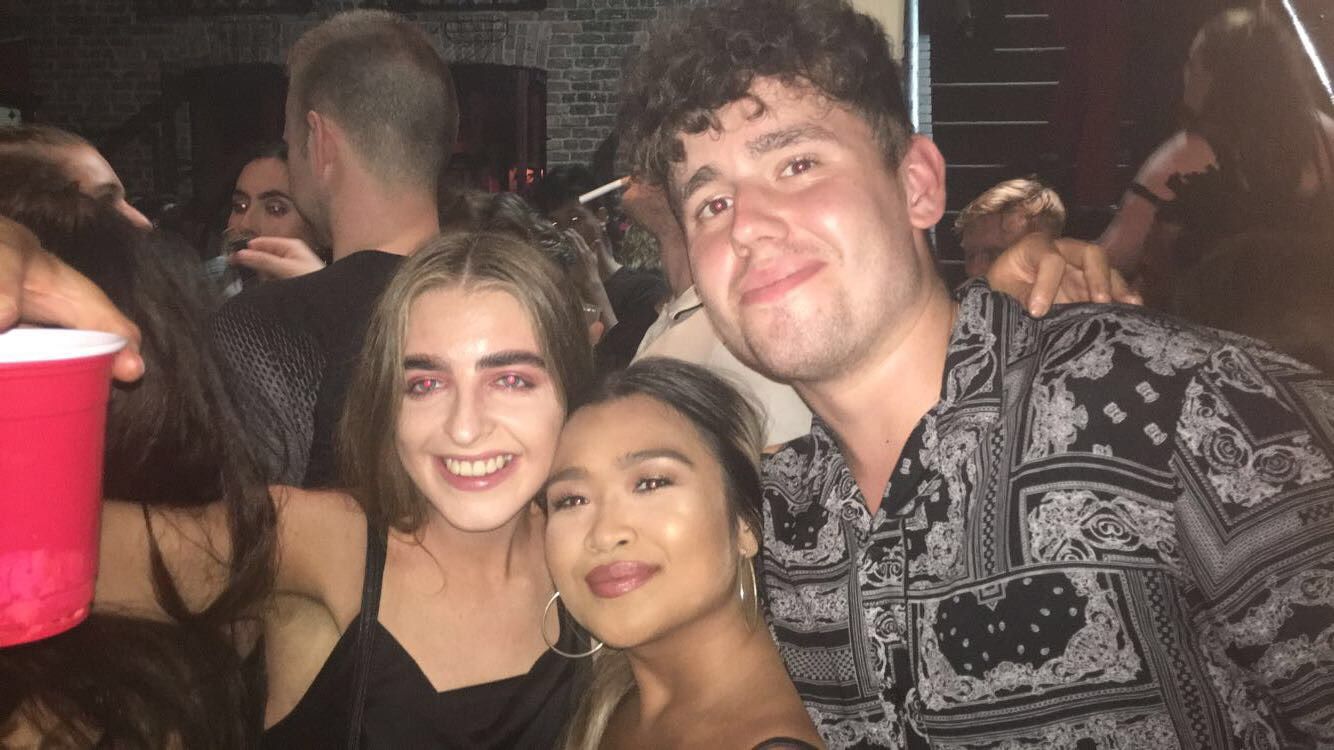 Image may contain: People, Pub, Bar Counter, Club, Skin, Smile, Selfie, Photography, Photo, Portrait, Night Life, Head, Party, Person, Face, Human
