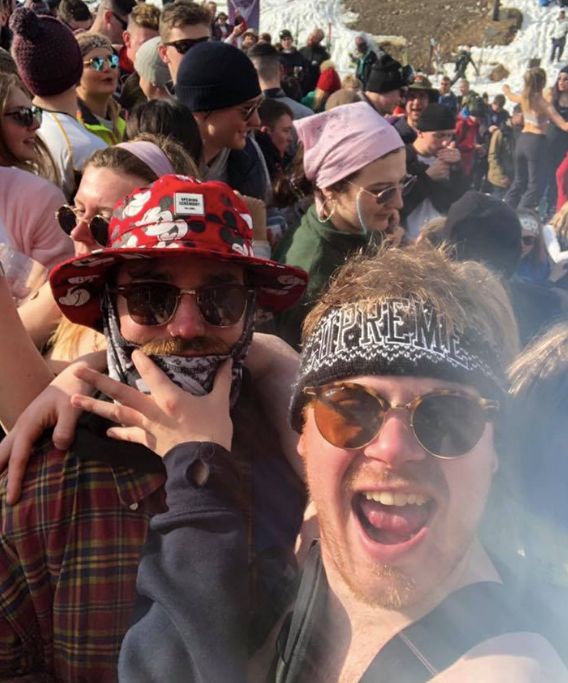 Image may contain: Head, People, Festival, Audience, Glasses, Crowd, Face, Person, Human, Clothing, Apparel, Accessories, Sunglasses, Accessory