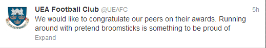 One of the more nasty tweets sent by the official Twitter of Men's Football