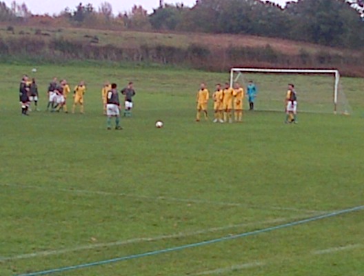 UEA defending a free kick