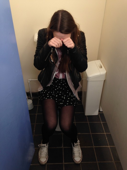 Crying on the toilet...