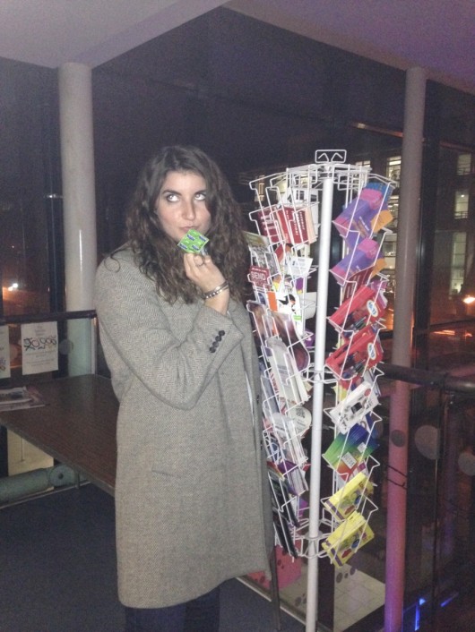 If I hide behind the sexual health leaflets, no-one will see me...