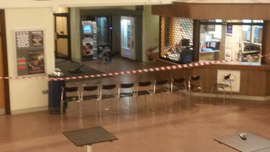 The scene in the Hive shortly after the robbery
