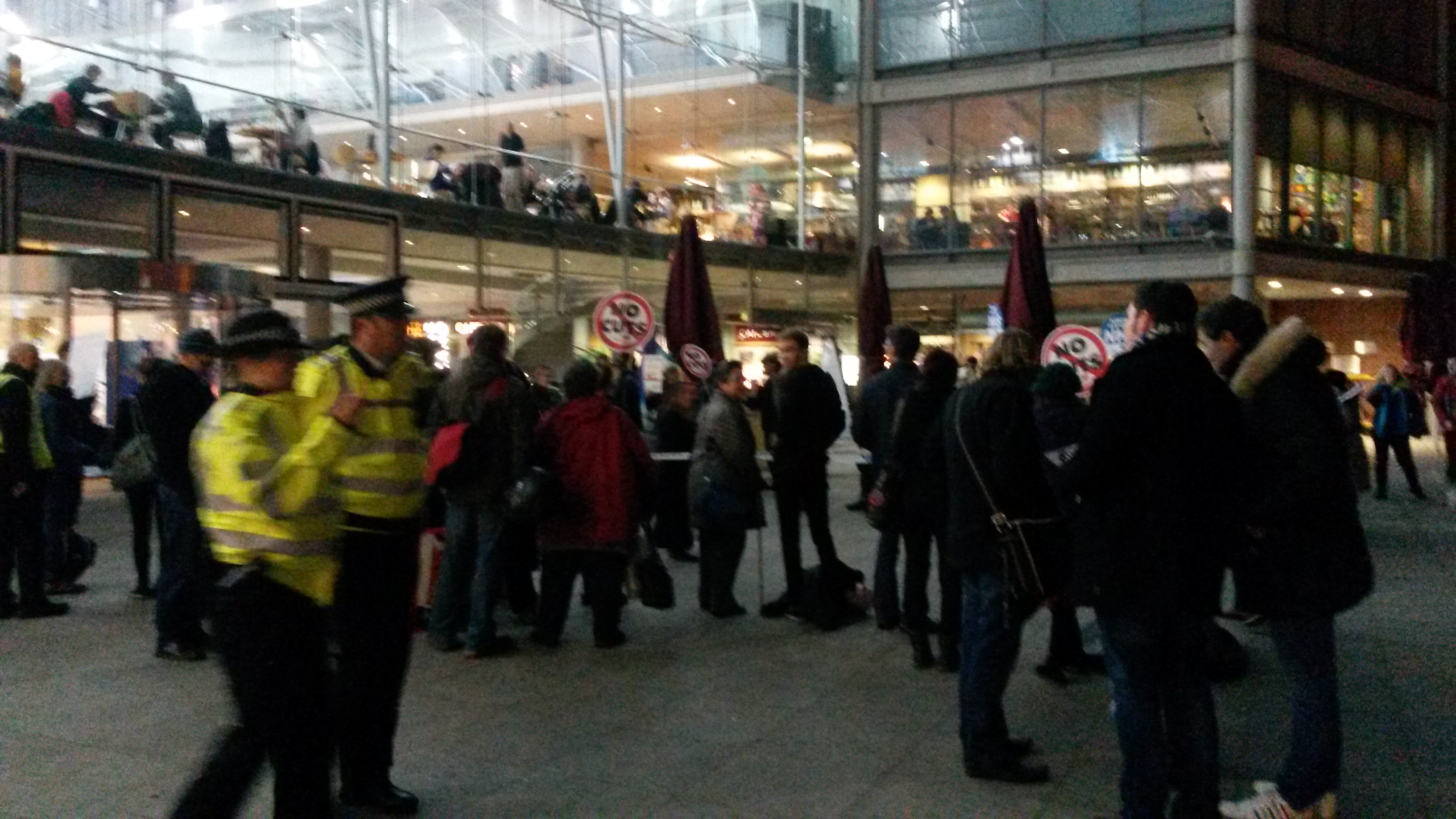 Crowds gather to protest against Cameron