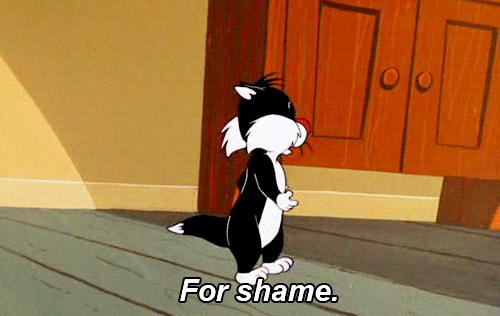 Hang your heads in shame