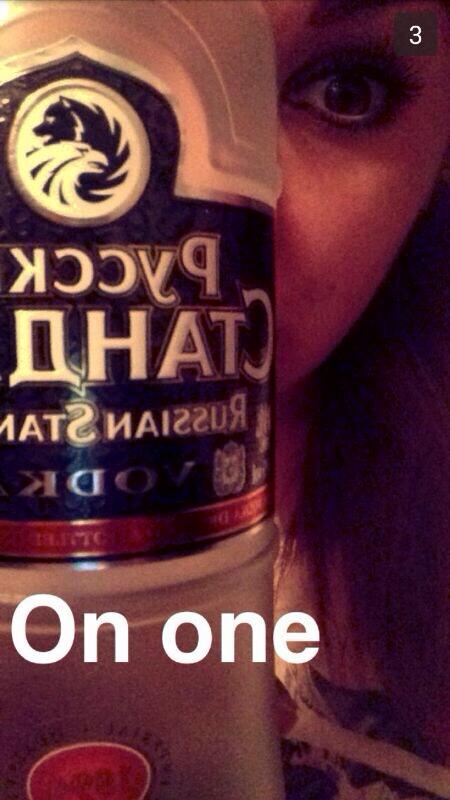 The night is just beginning- 'EVERYONE. LOOK AT WHAT I'M DRINKING'. Normally added to a snapchat story, or just sent to every single one of your contacts.
