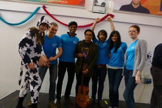 The team in action