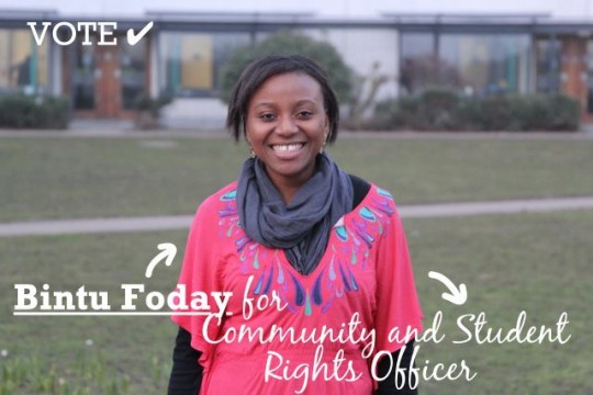 Bintu Foday is this year's Communities Officer- you could do it too!