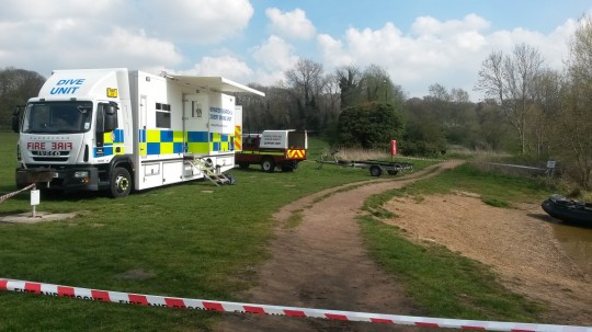 A police dive unit was deployed