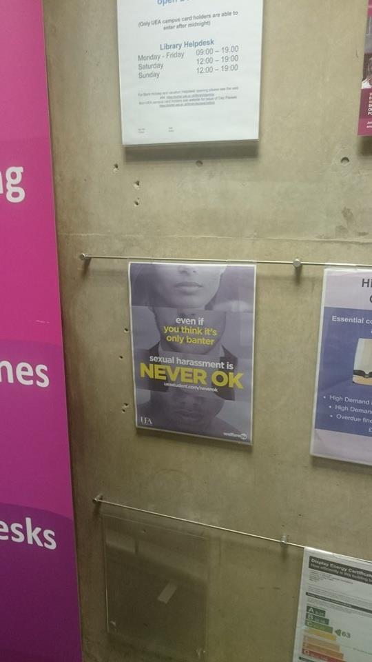Sexual harassment is no longer okay in the library, either.