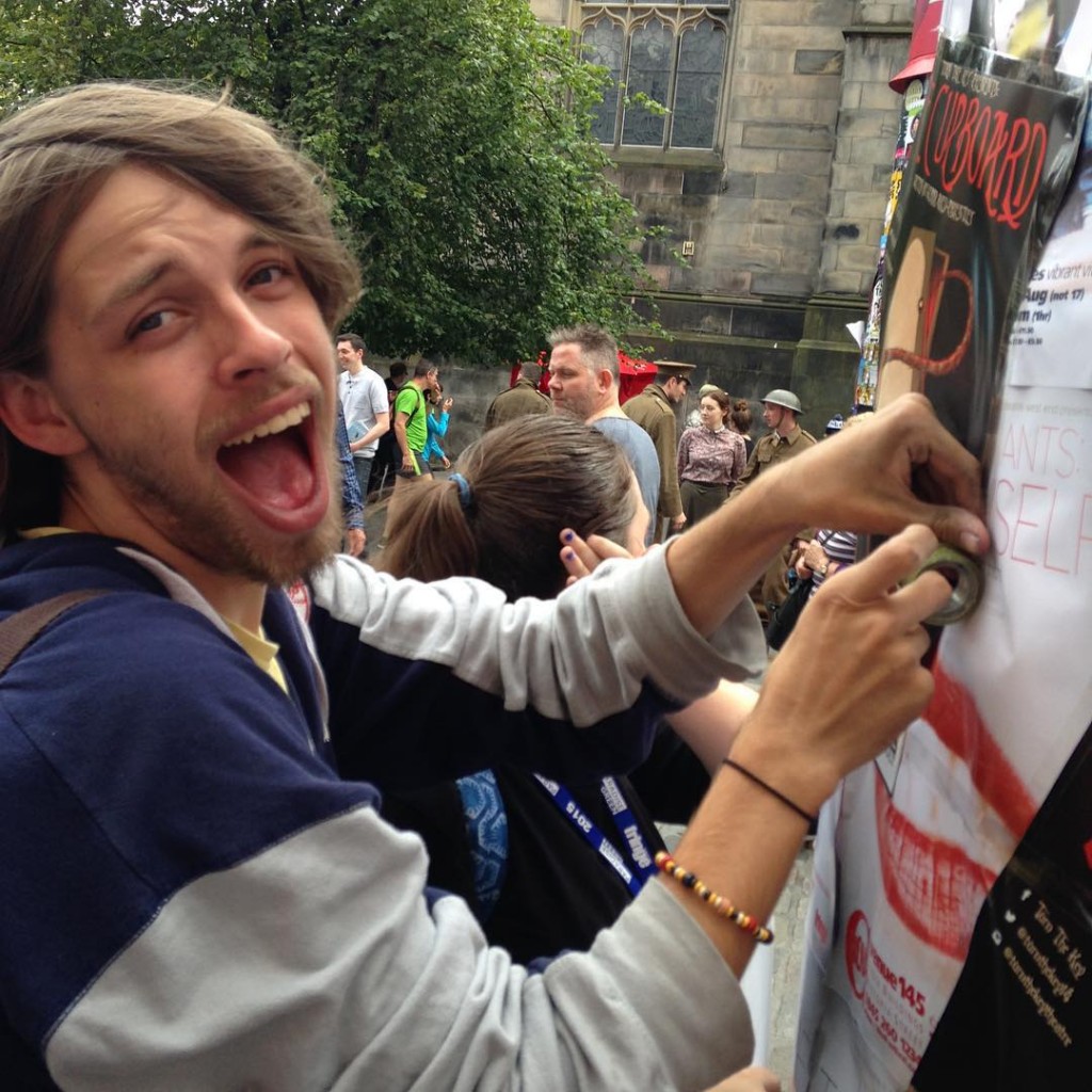 Even sticking up flyers seems magical in Edinburgh.