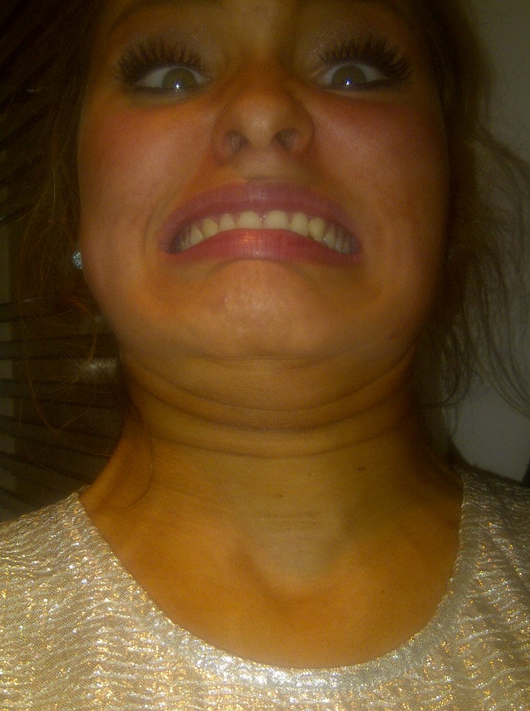 She just saw her fake tan in the mirror