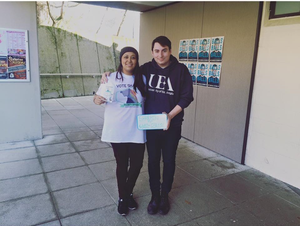 Dan with newly elected LGBT+ Officer Sharmin Hoque