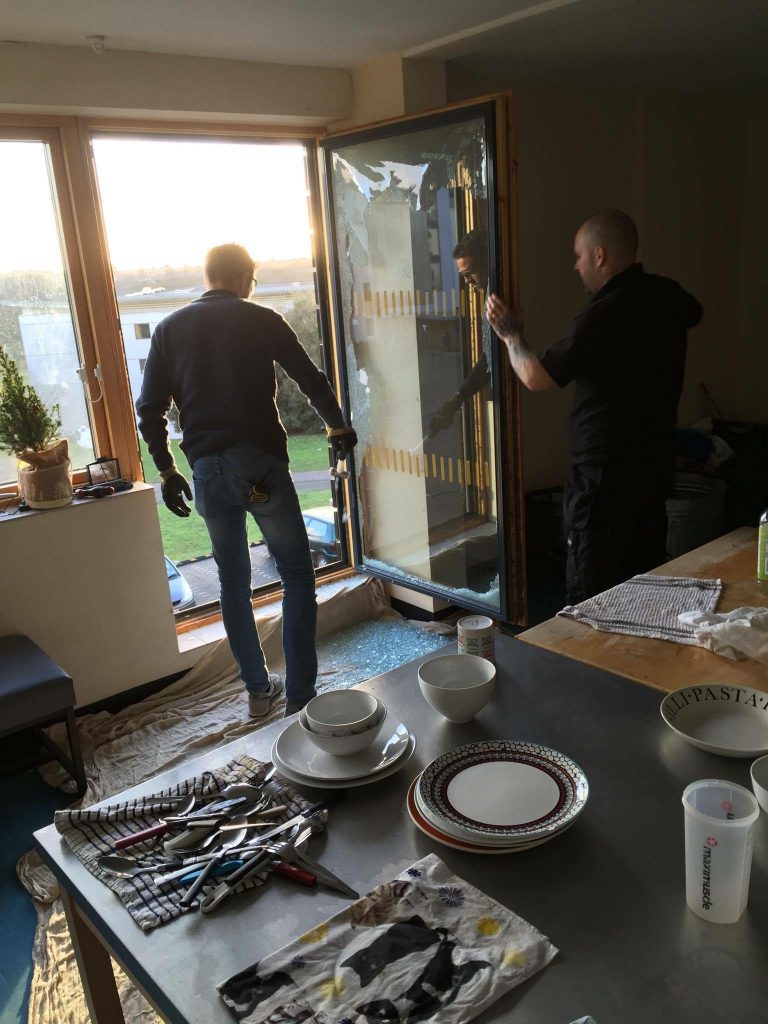 The morning after said rock went through said window 