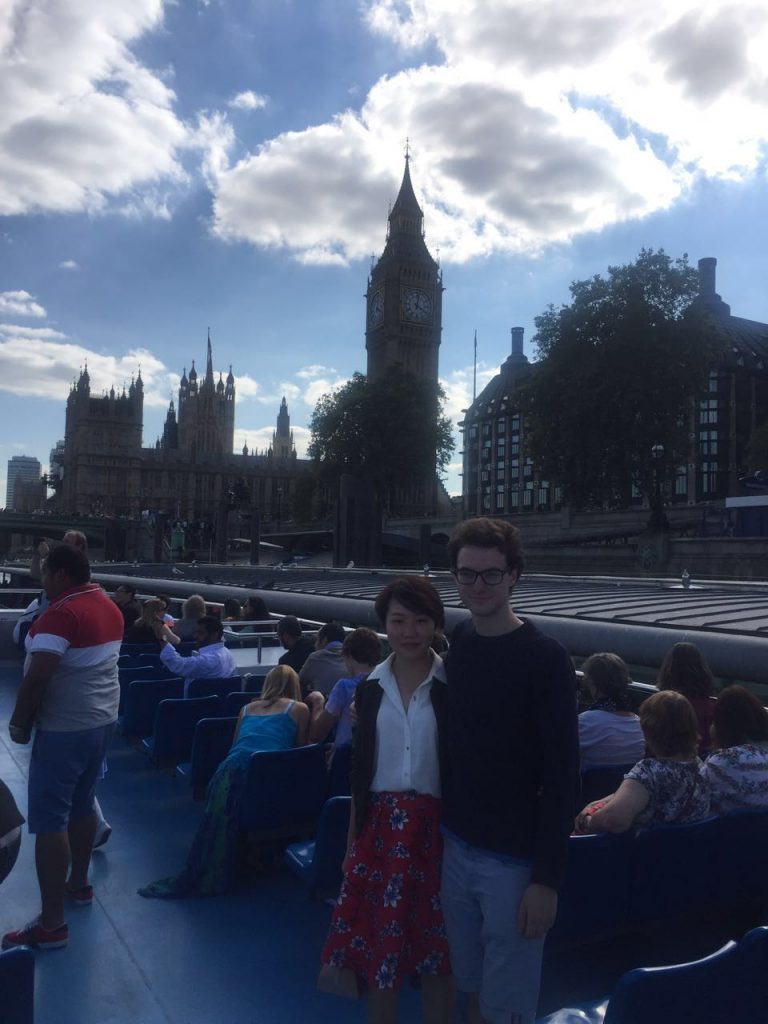 London. In all fairness we both look 25