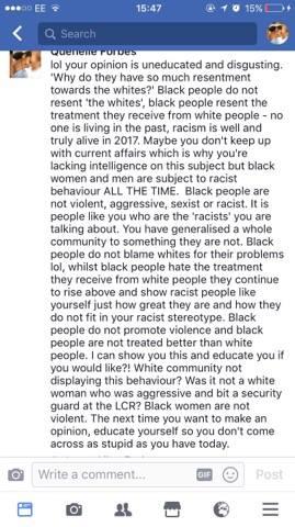 Quenelle Forbes's full reply