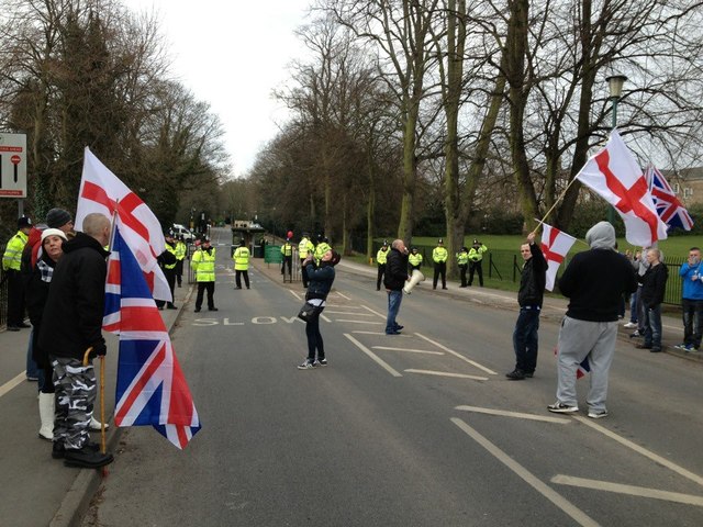 The EDL were not allowed onto campus on their previous march...