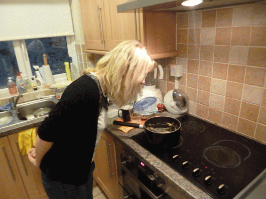 The resident Mary Berry inspects...