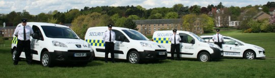 Not armed and barely dangerous, Notts security pose for action shot