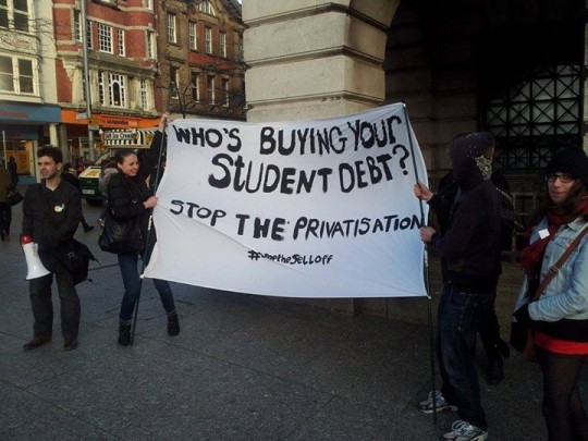 Nottingham Young Greens campaigning against the sell off (Market Square)