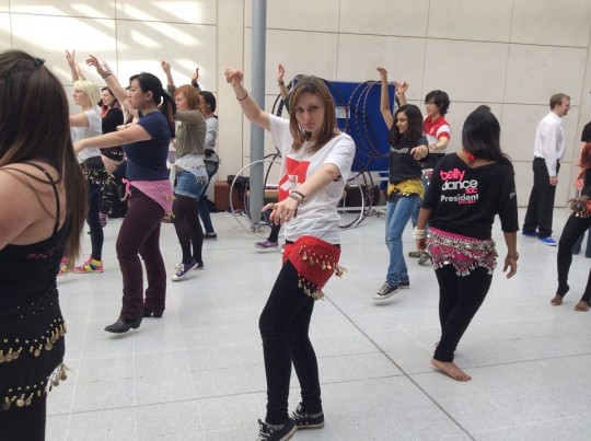 Don't be shy girl go bananza, shake ya body like a bellydancer!