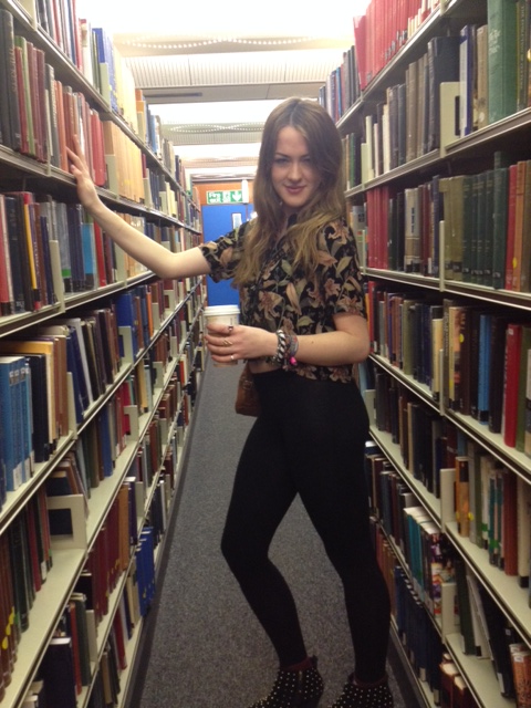 Just posing with some books