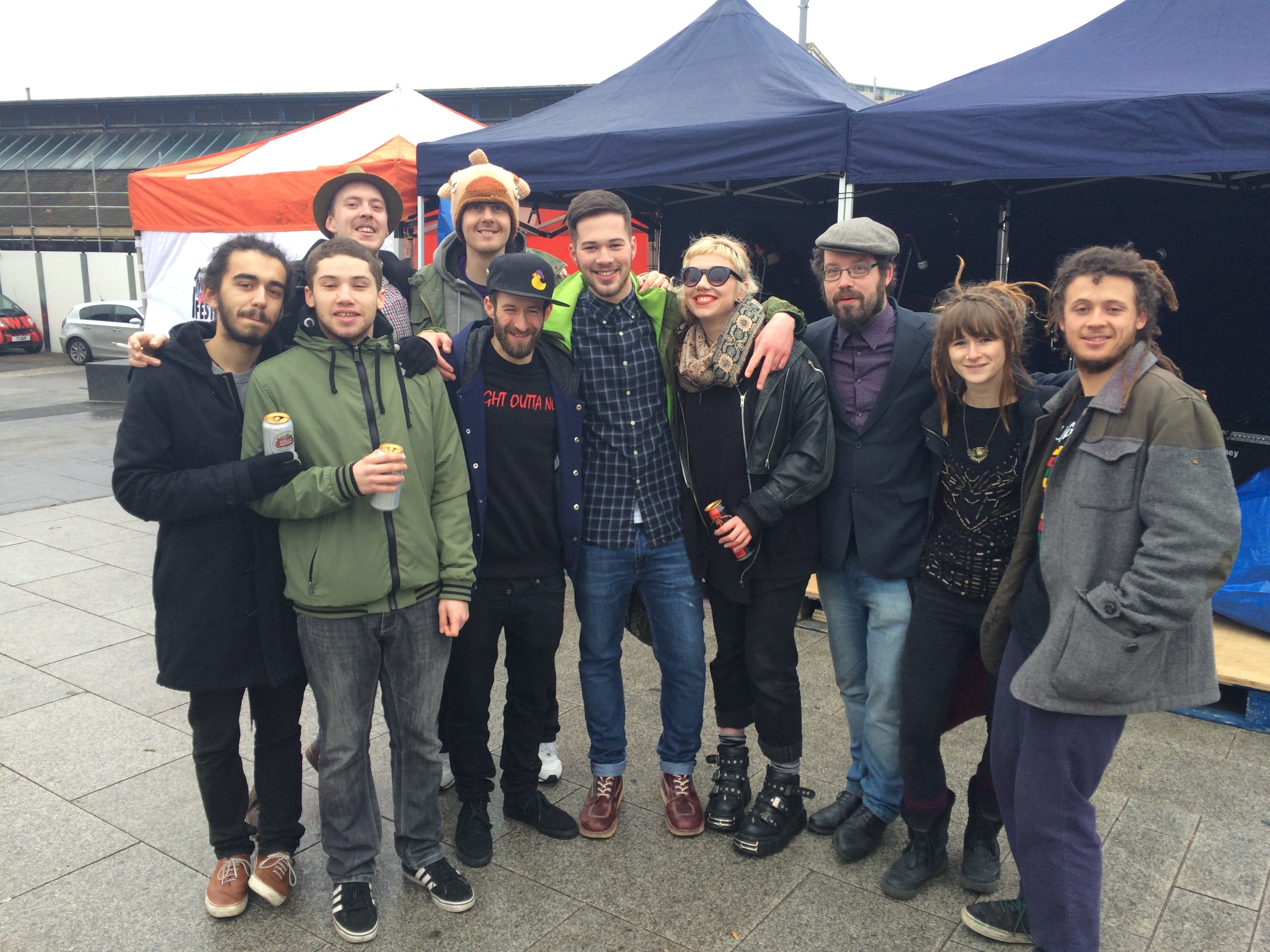 The BAND and a friend supporting them.