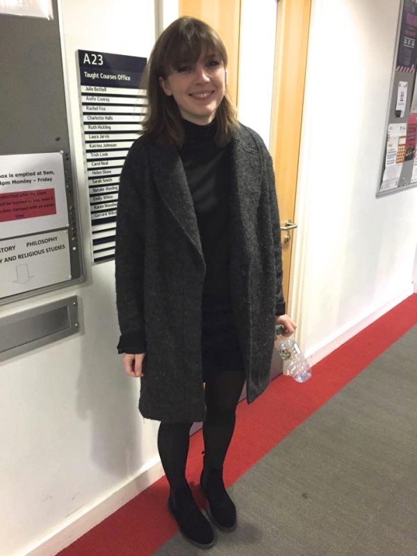 History student Hanna was forced to crawl to safety