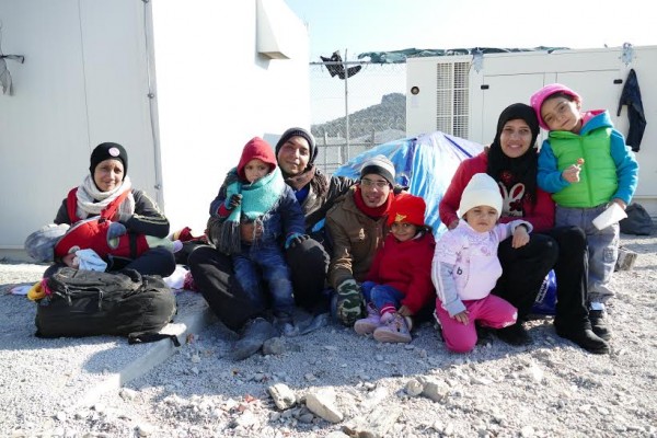 “A lovely Syrian family who I gave warm clothes and sweets for the kids!”