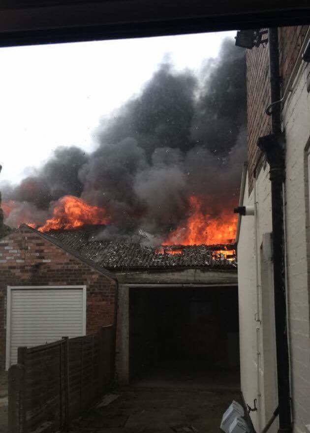 A view from a house directly next to the fire