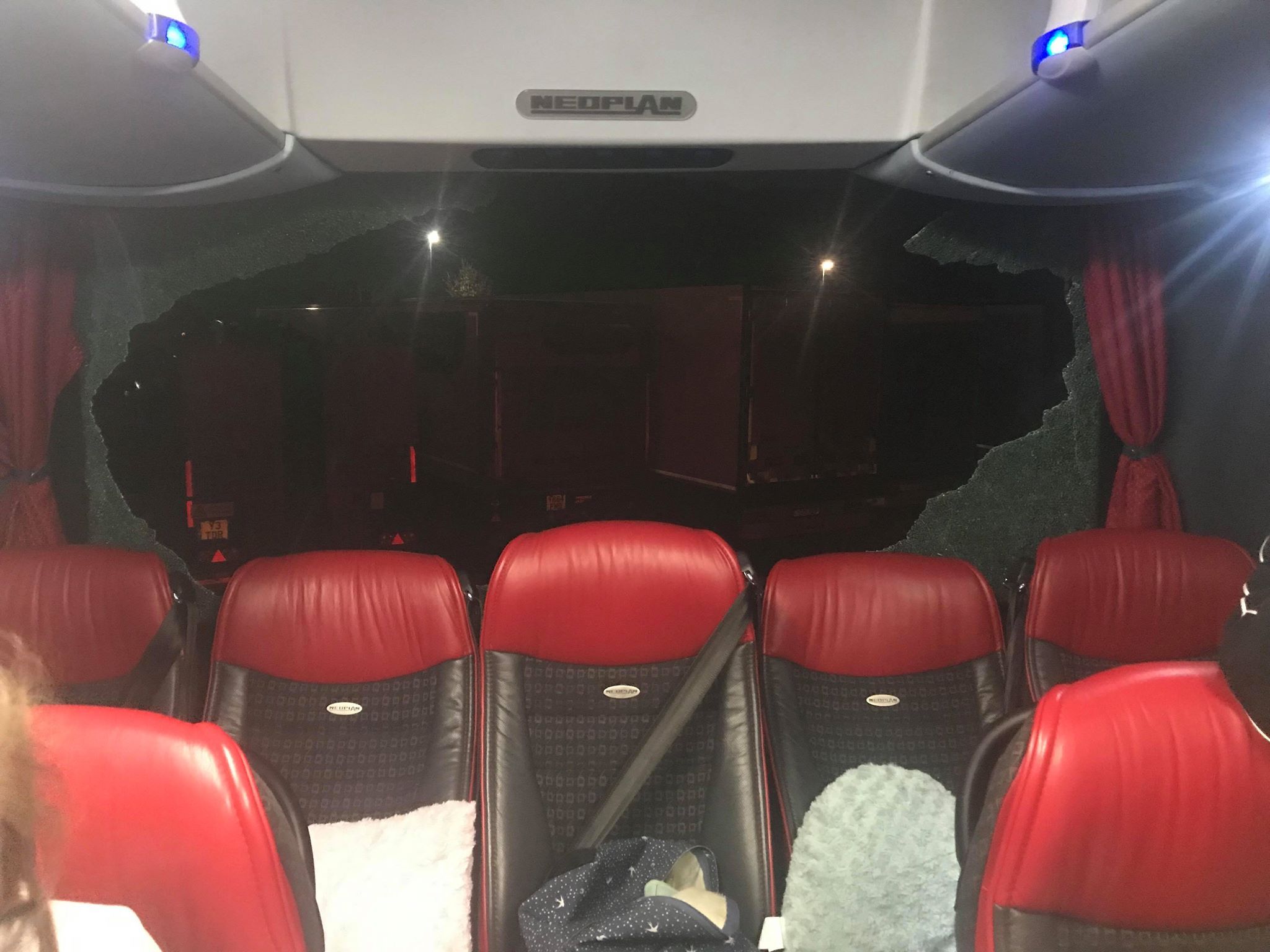 Image may contain: Bus, Transportation, Vehicle, Room, Pillow, Headrest, Furniture, Chair, Indoors, Interior Design, Cushion